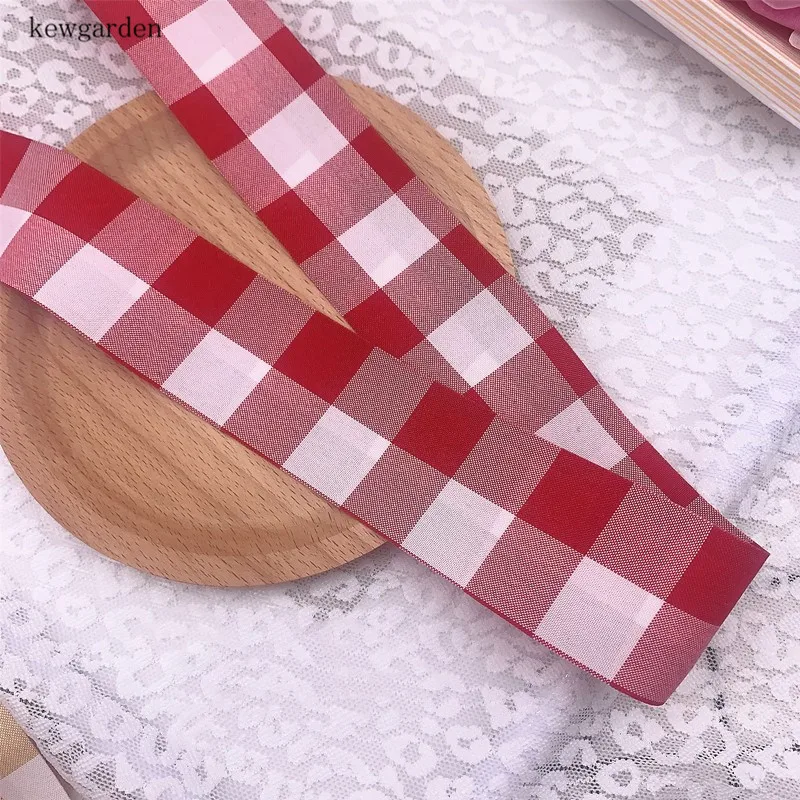 Kewgarden 1 5 &quot1&quot 10 25 38 мм в клетку аксессуары для волос с бантом ремешок шитья