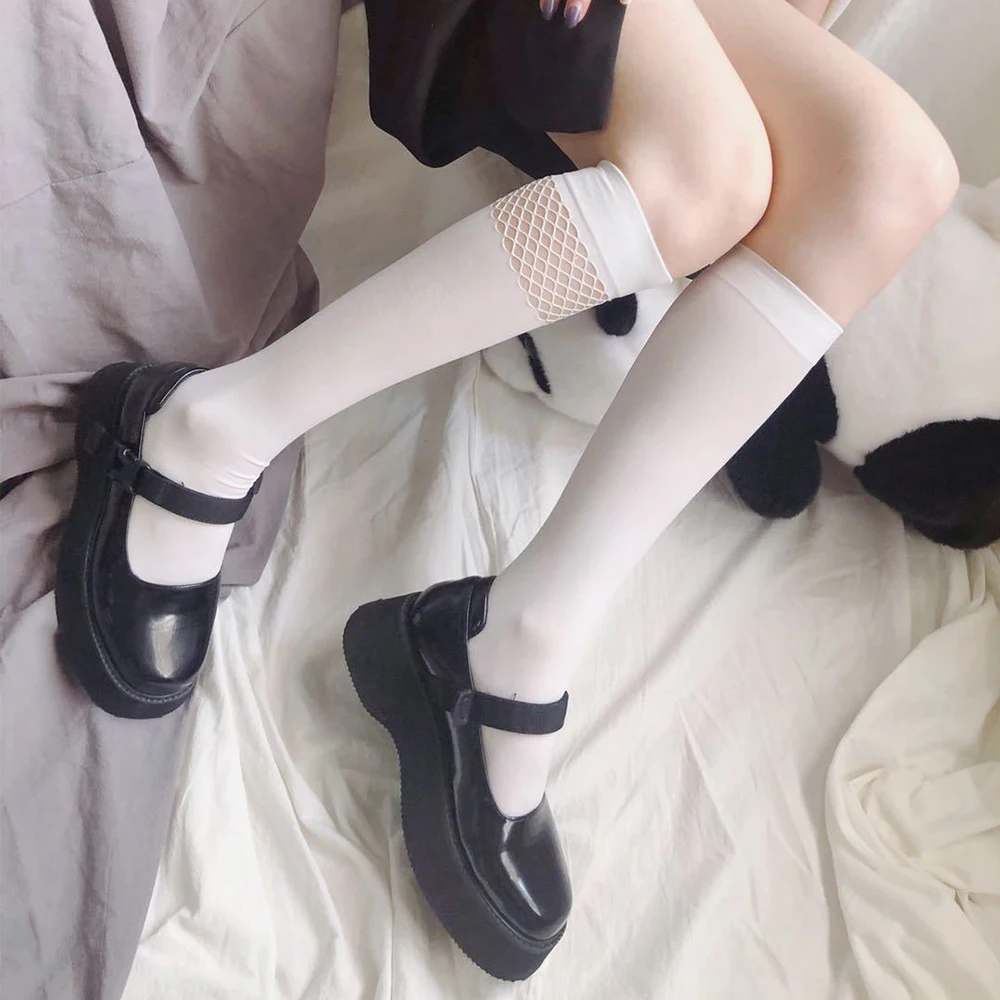 

Mesh Velvet Leg Socks JK Cosplay Costumes Accessories Uniform Dark Girl Fashion Fishnet Stockings Lolita