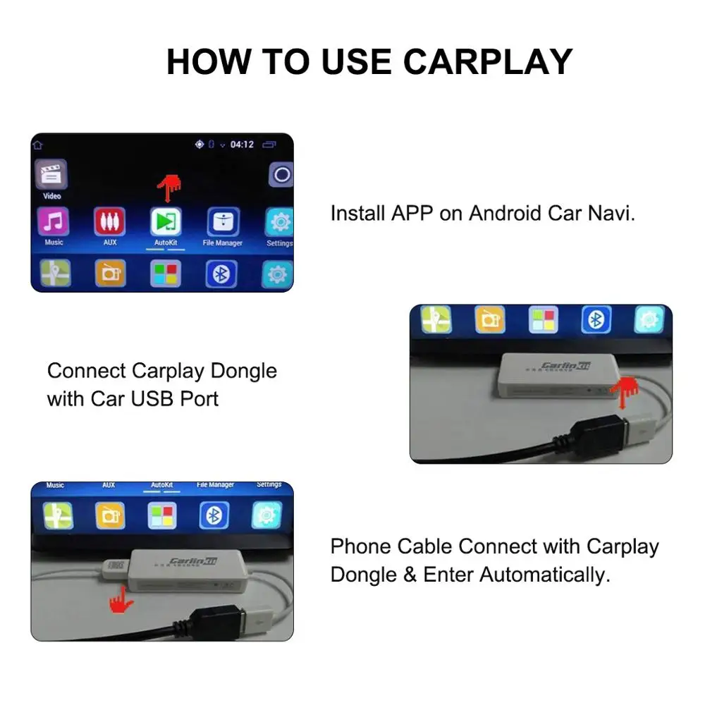 Carlinkit USB умный Автомобильный ключ для Android автомобильная навигация Apple Carplay модуль