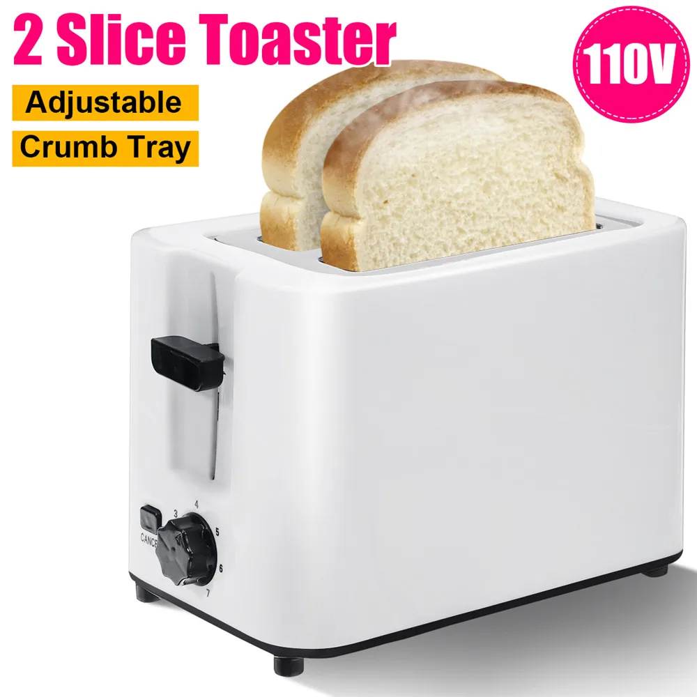 

Электрический тостер, автоматическая машина для выпечки хлеба, тостер, сэндвич-гриль, духовка, 2 ломтика, бытовая для завтрака, США, 110 В