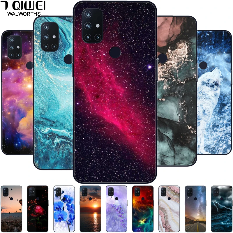 

Для OnePlus Nord N10 Чехол черный силиконовый мягкий чехол для OnePlus Nord 2 N200 5G чехол для телефона чехол TPU Capa Landscape Fundas Shell