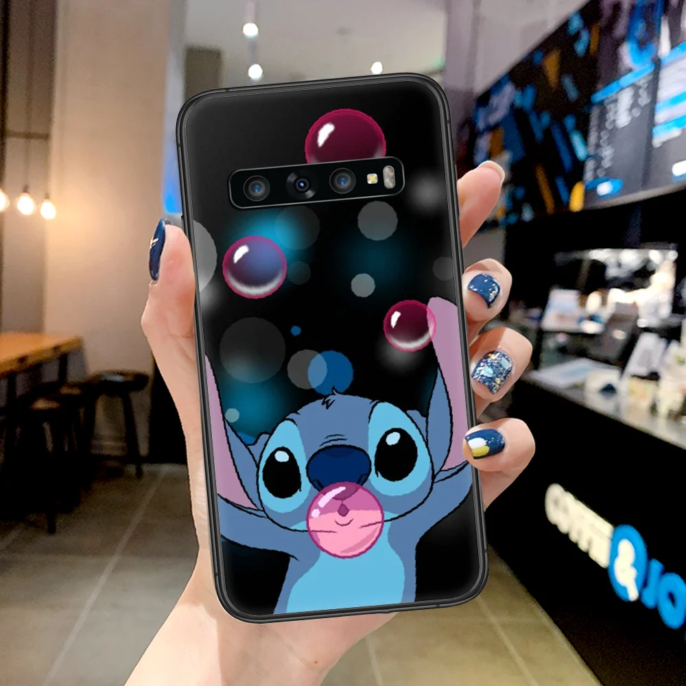 

Cute Stitch Phone Case For Samsung Galaxy Note S 8 9 10 20 Plus E Lite Uitra black Back Pretty Cell 3D Shell Tpu Waterproof