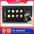 Автомобильная система Android, автомобильное радио, зеркальный экран Carplay для AudiA4S4 B7 B6 RS4 2002-2008 HD 1024x600 GPS-навигация BT RDS FMAM