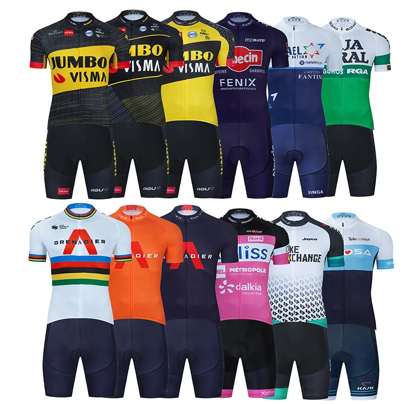 

2021 Team France Cycling Clothing 20D Bib Set MTB Bicycle Clothes Ropa Ciclismo Bike Jersey Quick Dry Men Short Maillot Culotte