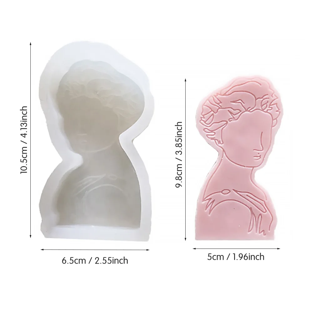 

European Stick Figure Portrait DIY Silicone Mold Creative Lady Portrait Mold, 3D Silicone Aroma Candle DIY Making Mold Plaster