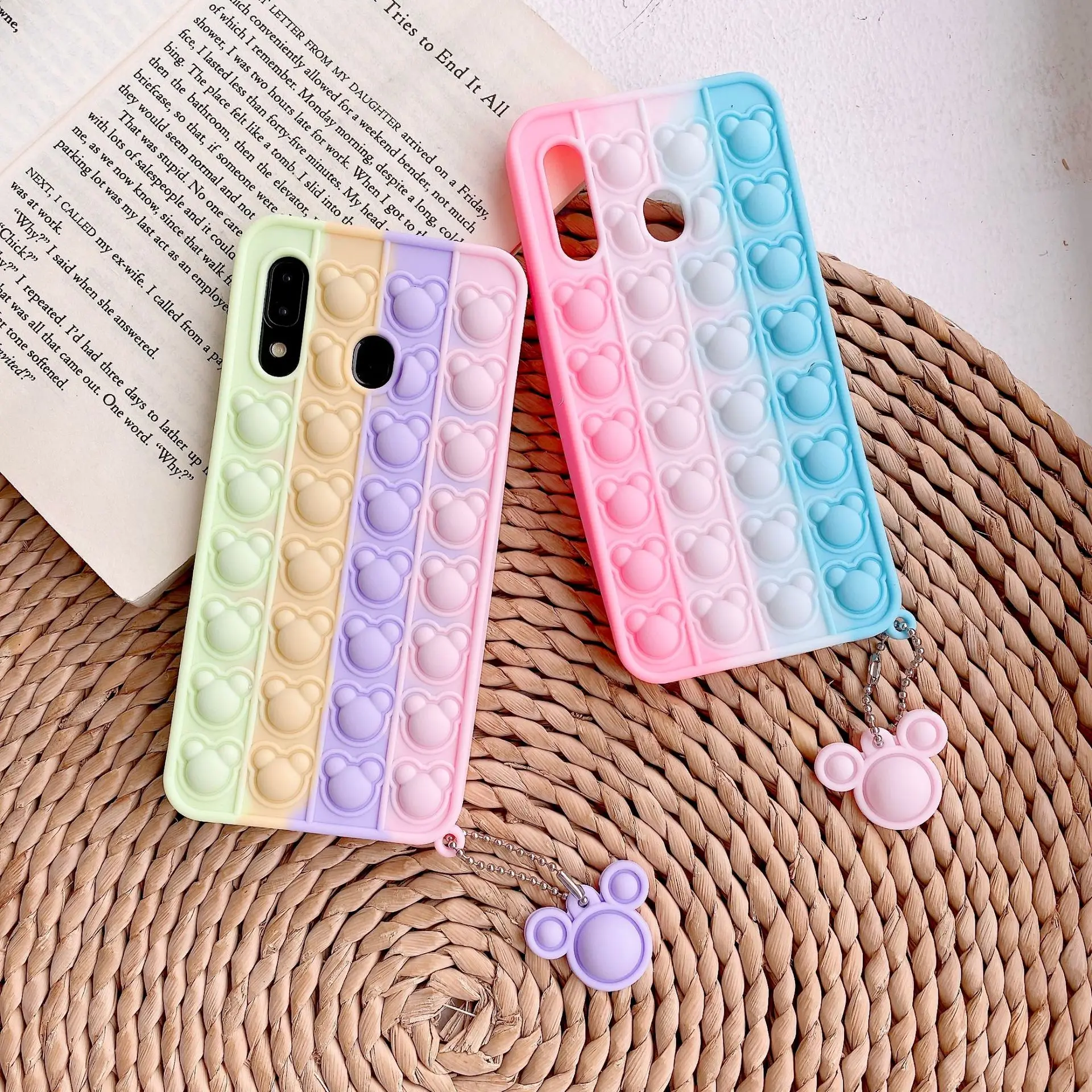 

Push Pop Bubble Fidget Toy Case Soft Cover for Samsung s9 A32, s20fe A12 and a10e silicone mobile phone case protective cover