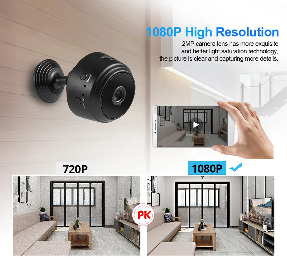 TOWODE HD 1080P WIFI IP-камера Домашняя безопасность Маленькая ИК-камера ночного видения