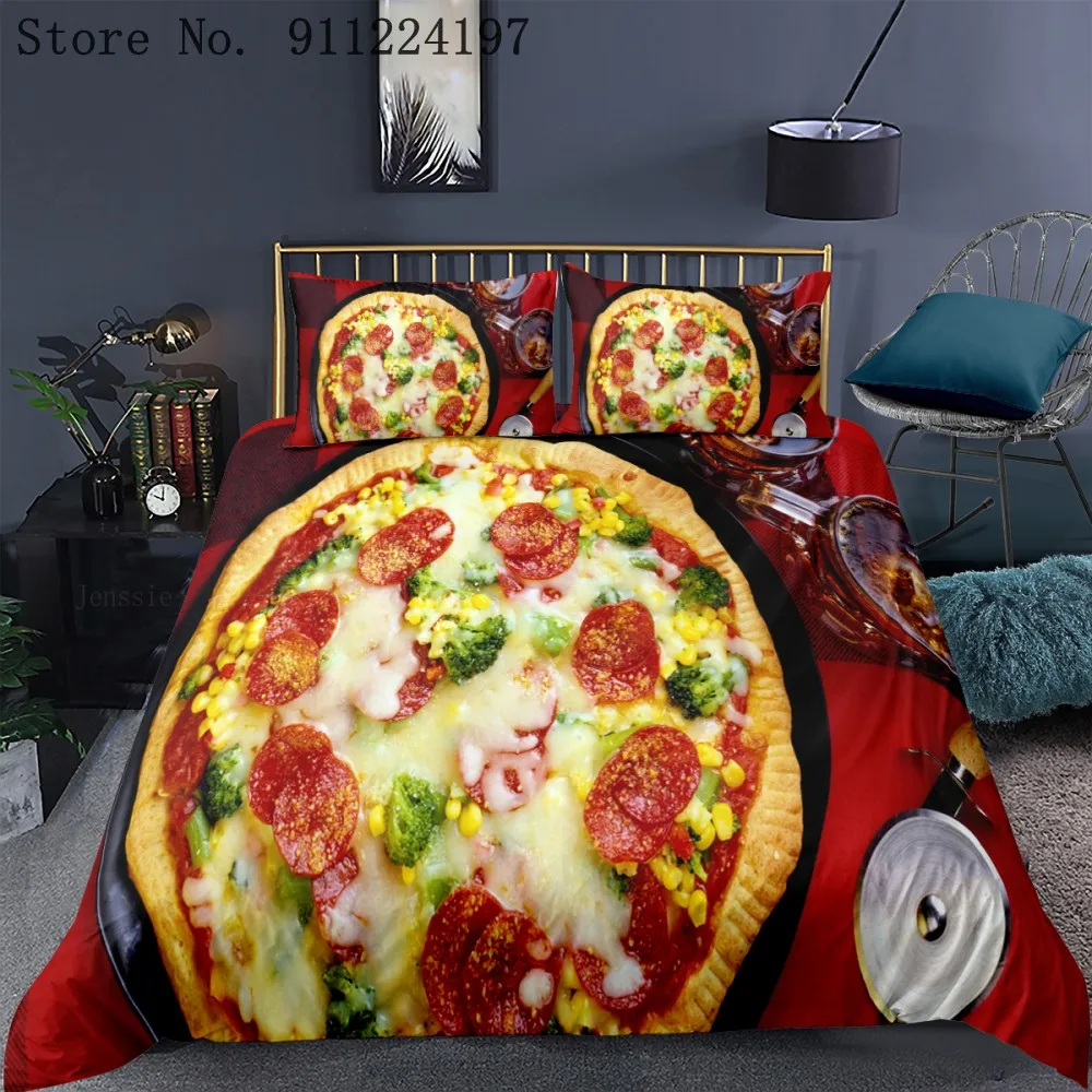 Набор пододеяльников серии еды с принтом пиццы детские постельные
