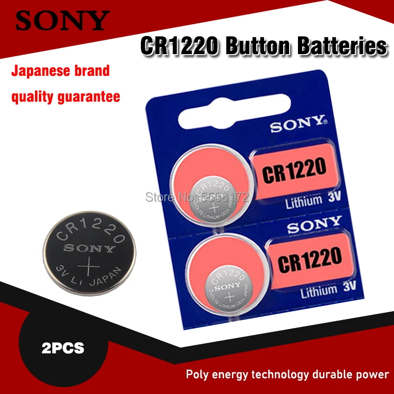 Оригинальные кнопочные батарейки SONY CR1220 2 шт./лот CR 1220 3 в литиевая батарейка BR1220