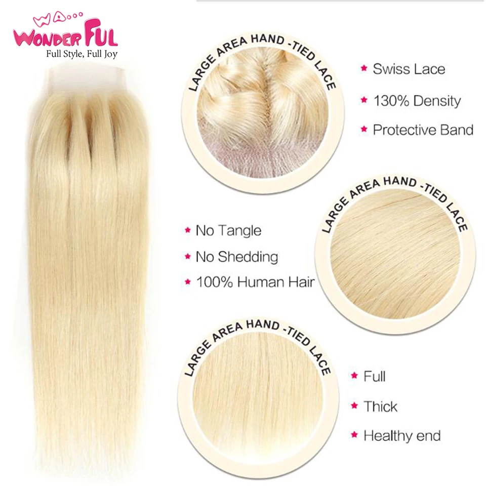 Замечательные прямые волосы с 613 натуральной кутикулой медового цвета пряди