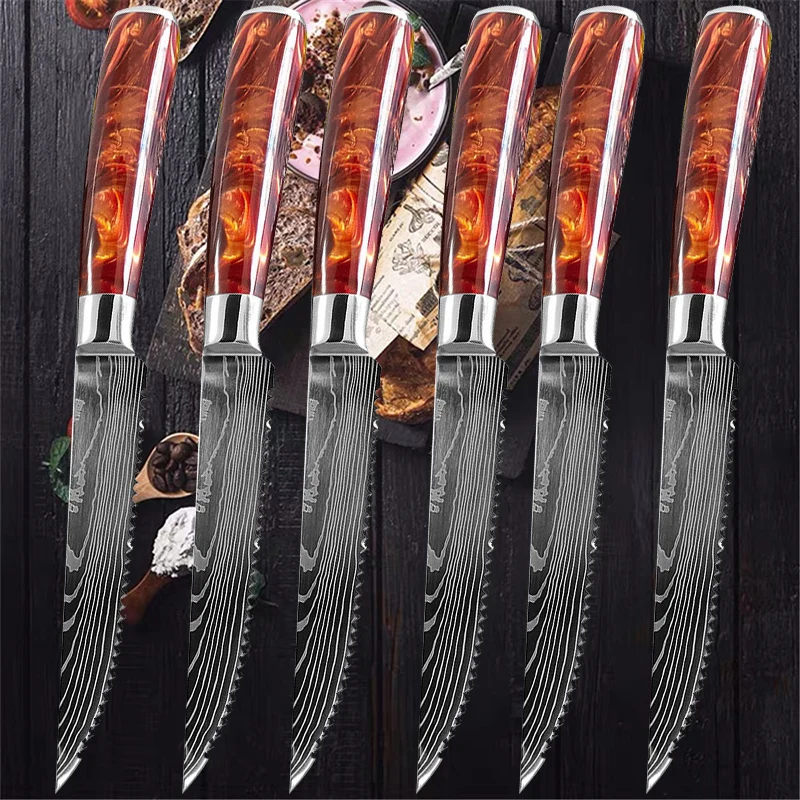 Столовые приборы из нержавеющей стали для говядины набор зубчатых ножей стейка