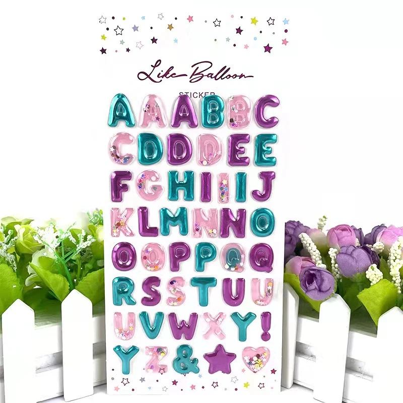 Буквы и цифры дизайн скрапбукинг блестящие наклейки канцелярские