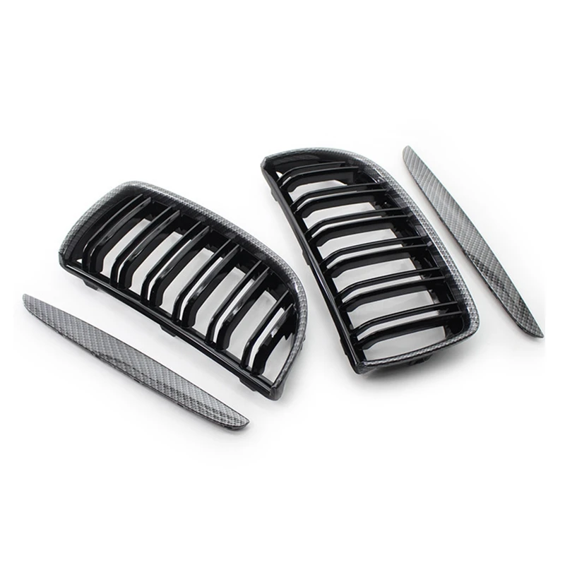 

Car Carbon Fiber Look Front Kidney Grille Dual Slats Grill for BMW 3 Series E90 E91 2005-2008