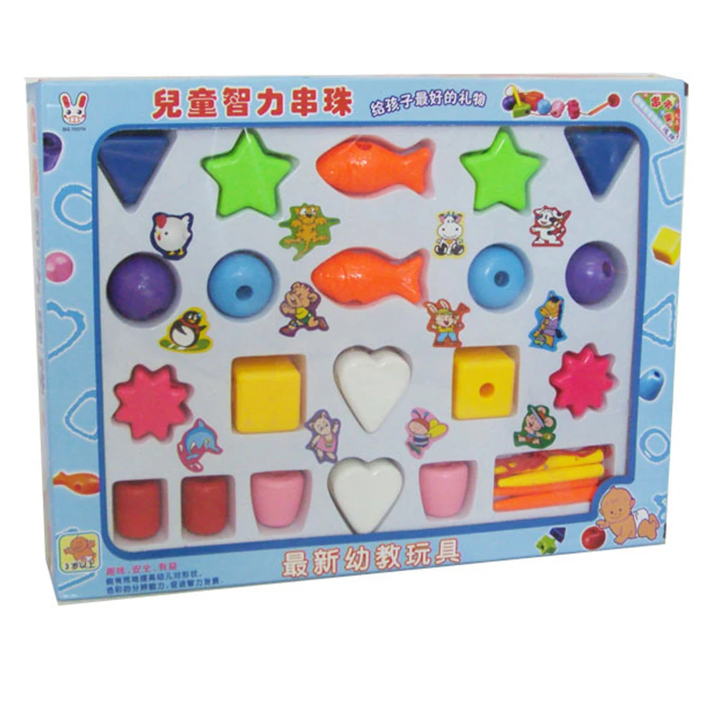

20 шт./кор. безопасный яркая Цвет Пластик взаимодействие большой Размеры раннего образования разных Форма игрушечный бисер мультфильм спосо...