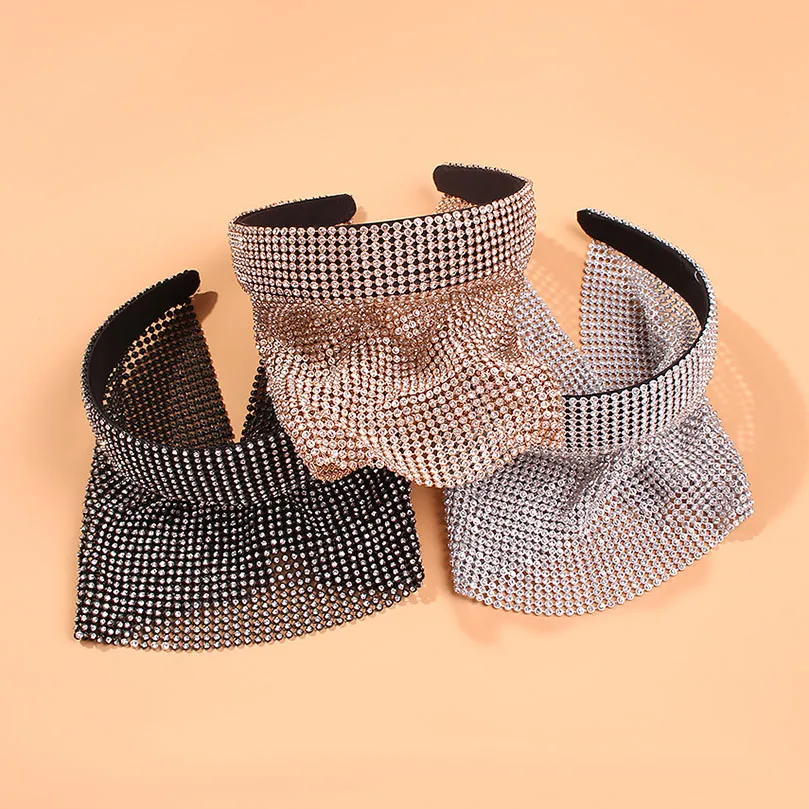 AWAYTR 2021 новая мода блестящие стразы повязка на голову тюрбан для женщин Bejewled