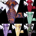 Привет-галстук подарок Красный мужской галстук синий Пейсли Шелковый Свадебный галстук для мужчин модный дизайнерский Hanky запонки набор деловые вечерние Прямая поставка