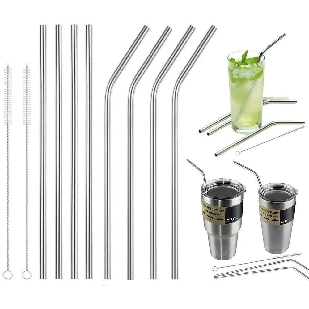 Металлические соломинки многократного использования из нержавеющей стали с