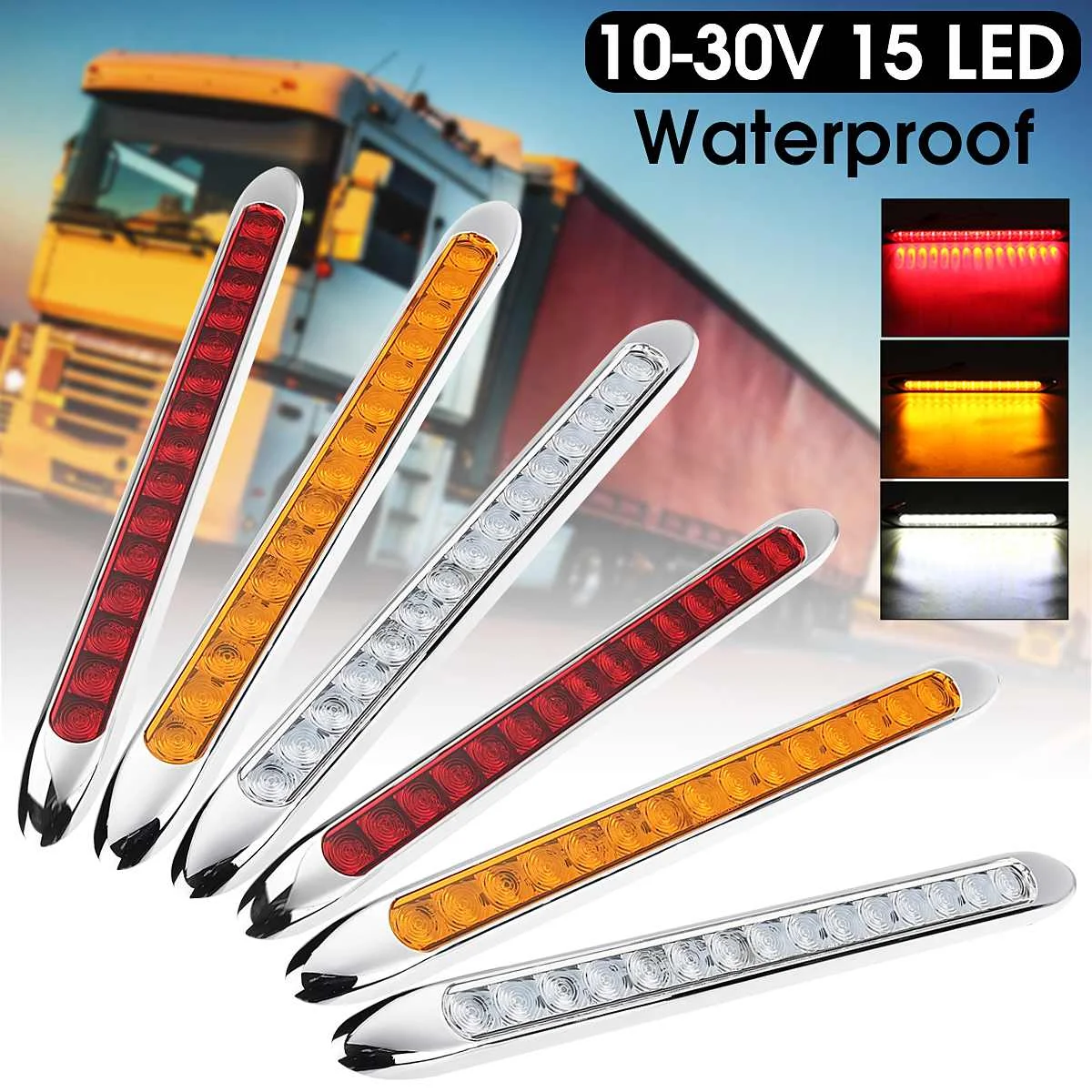 

2pcs 15 LED Rear Light Trailer Stop Signal Trailer LED Lights Truck LED 24v Truck Lights LED Tail Light 10-30V Tail Brake Light