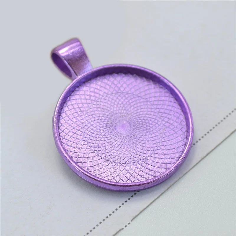 Purple 10 шт., 20 мм, 25 мм, 30 мм, кабошон, основание, подвеска, установка лотков, сделай сам, пустые ювелирные оправы, античное серебро+ розовое золото+ красная медь+ бронза - Цвет: Purple