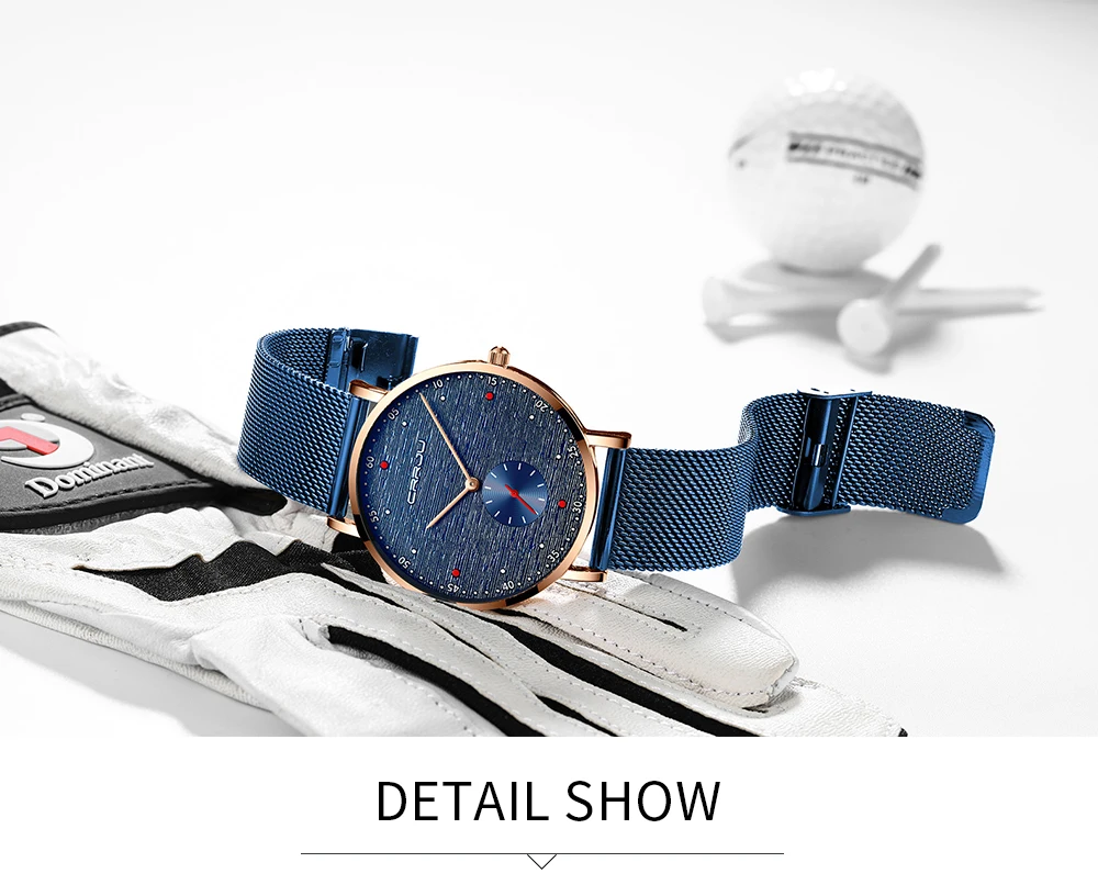 CRRJU Watch Men Fashion Business Watches Men's Casual Waterproof Quartz Wristwatch Blue Steel Clock Relogio Masculino