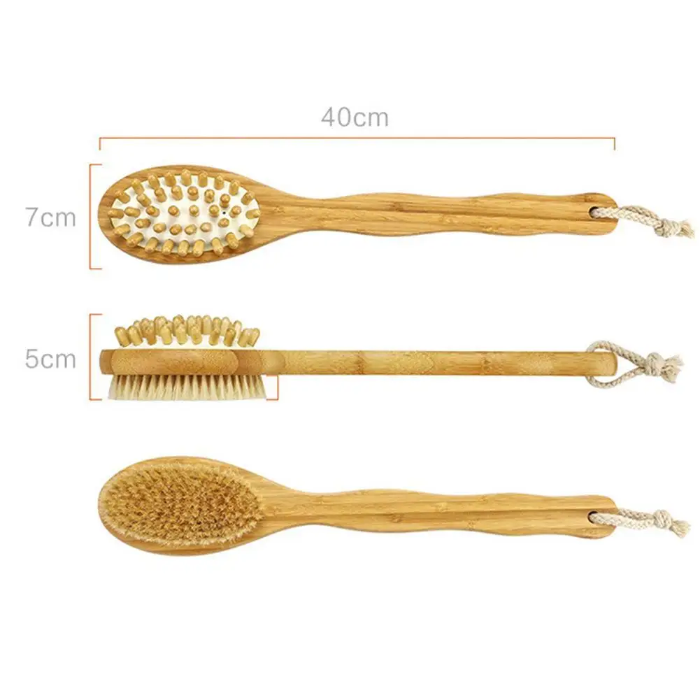 

Massage Brushes Body Brush For Back Exfoliating Natural Bristle Shower Brush With Long Handle Bath brush