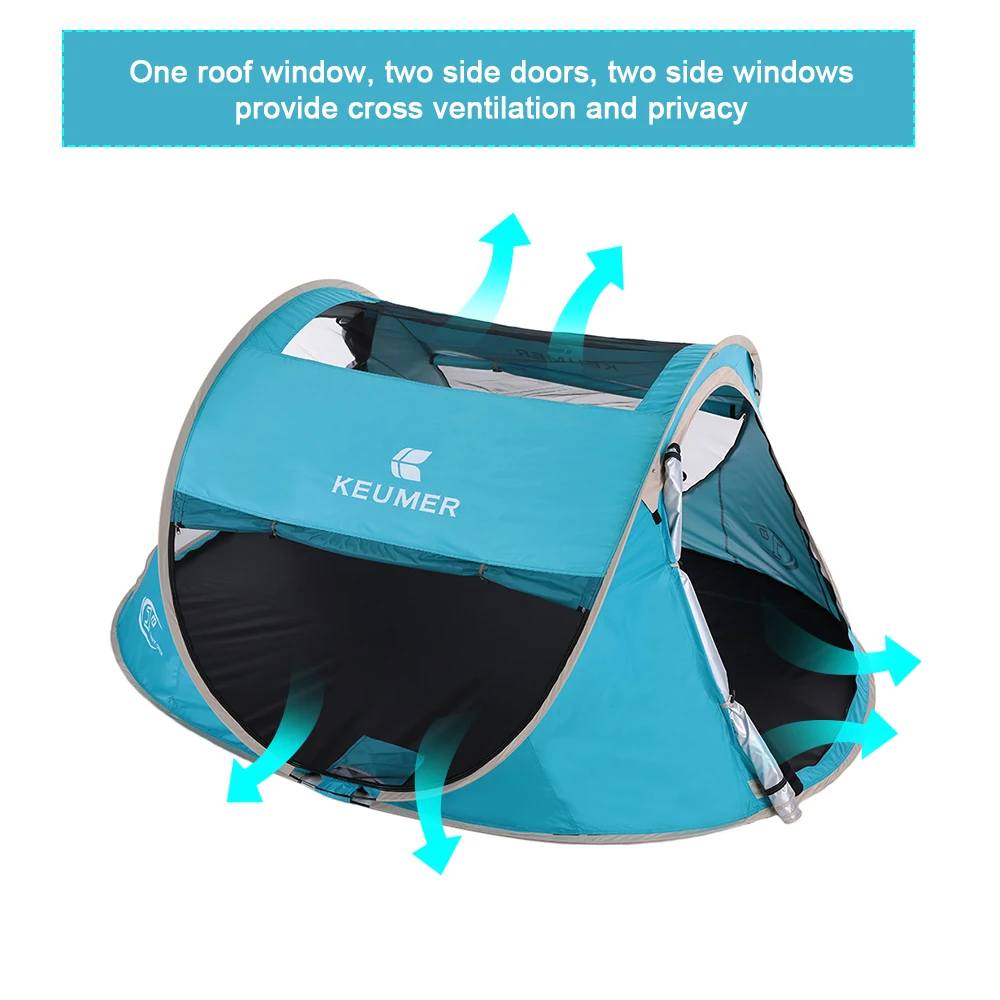 KEUMER Beach Tent Pop Up Open Large Automatic Instant Setup Easy Foldable Shelter 240* 180* 100cm with anti-UV Coating Camping