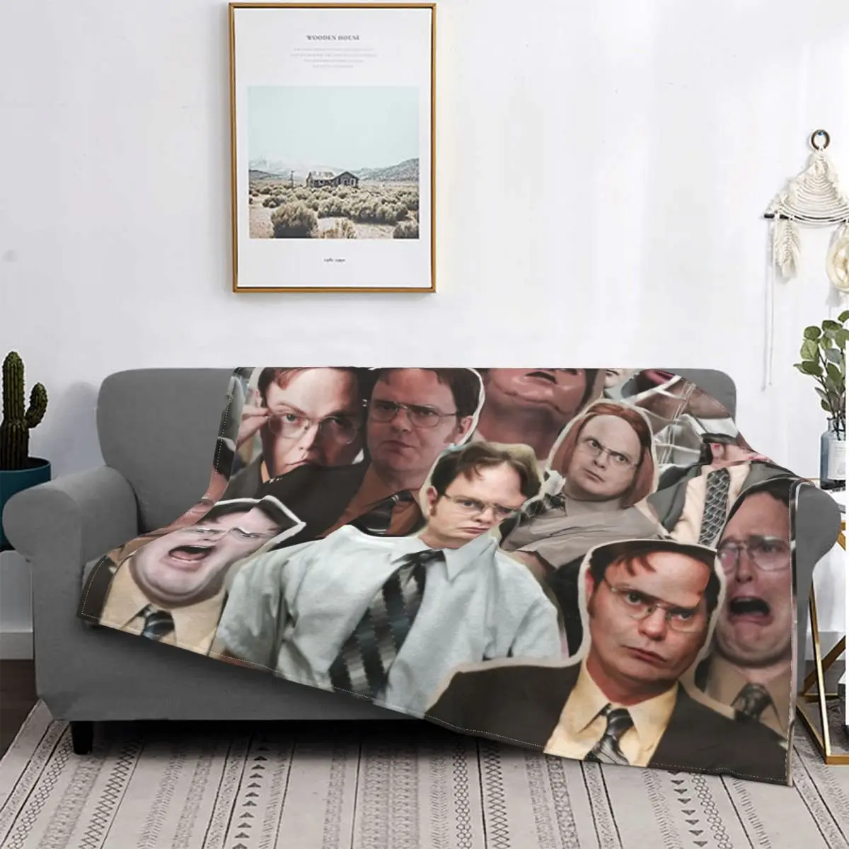 

Willie Schrute-Manta de office, для cama colcha, Edredon a cuadros de Anime, manta de muselina para cama