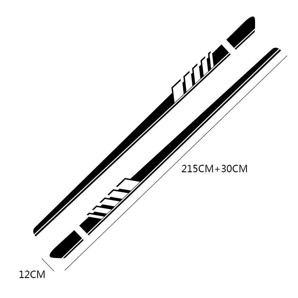 

2PCS Car Door Side Skirt Stripes Stickers For Kia Sportage Rio Honda Fit Civic Accord Ford Focus Fiat Punto Lexus RX Accessories