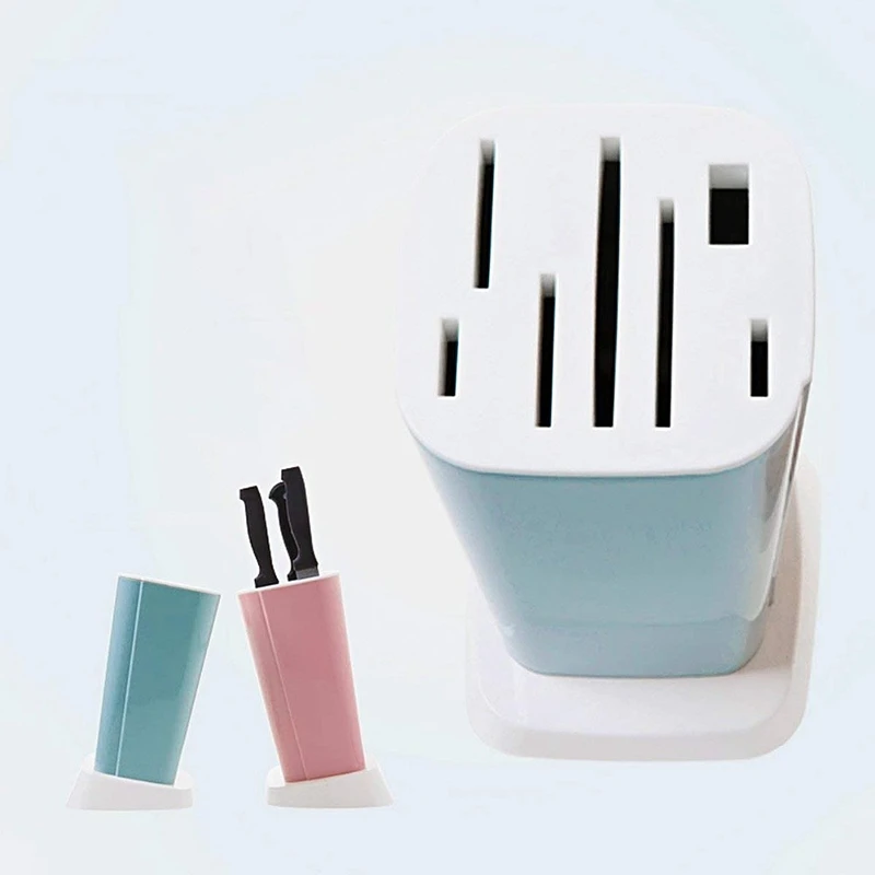 

Big deal Home Tableware Knife Block 7 Different Slot Multifunction Plastic Knife Stand Holder For Knives Kitchen Accessories