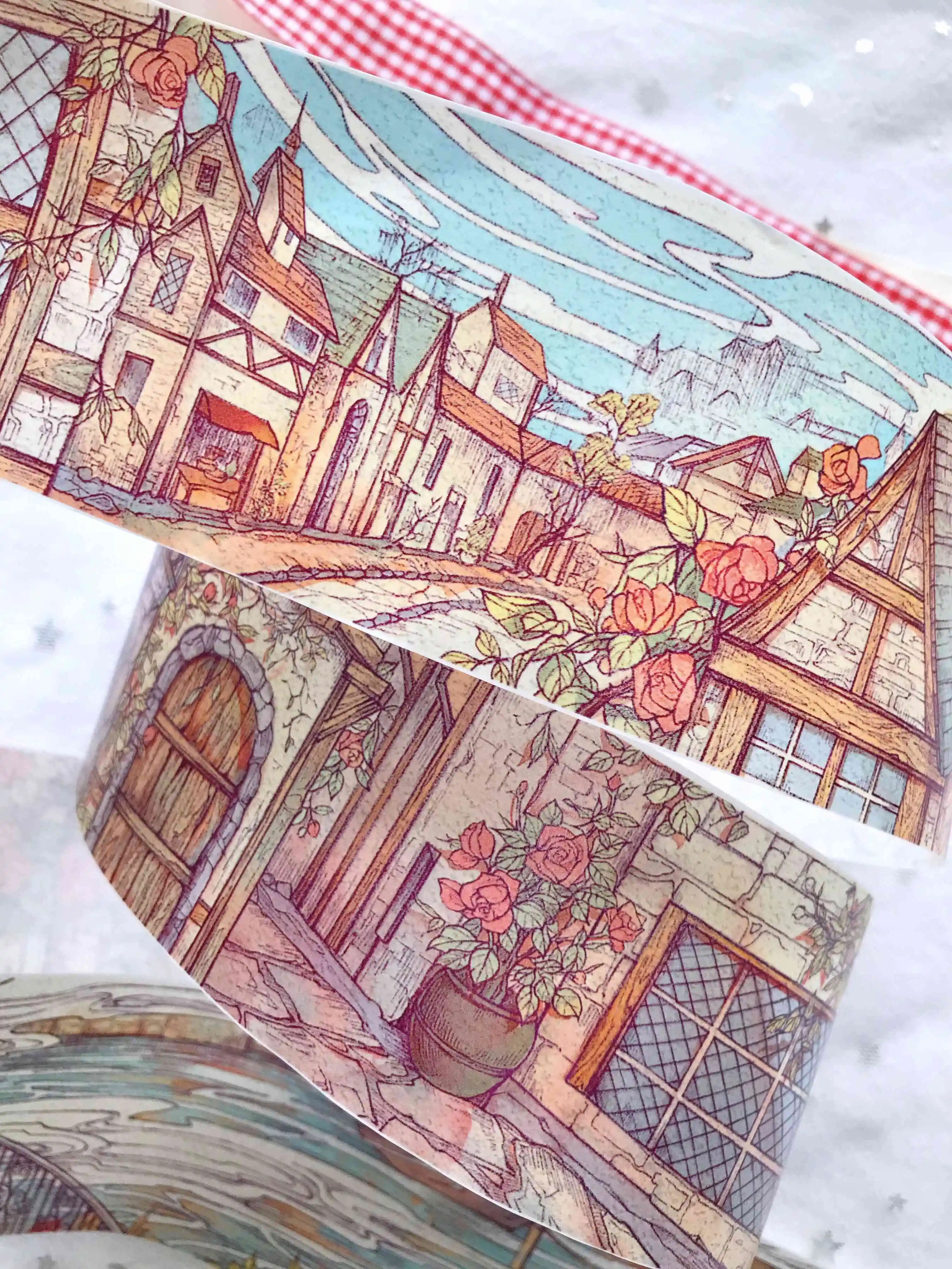 

2 Meter Roll Rose Town Community Masking Tape Fairy Special Oil Collage Decoration
