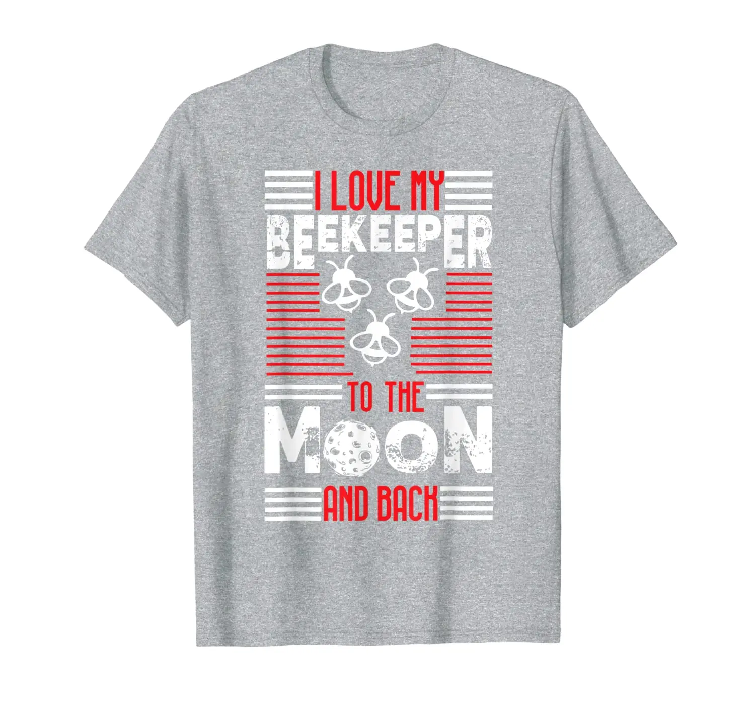 Крутая Подарочная футболка с надписью I Love My Beekeeper To The Moon And Back|Мужские футболки| |