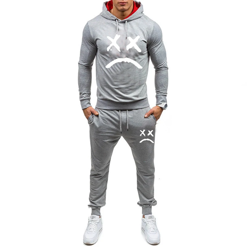 

2020 Men Fashion Long Sleeve Hoodies Pants Set Male Tracksuit Sport Suit Men's Gyms Set Casual Sportswear Suit