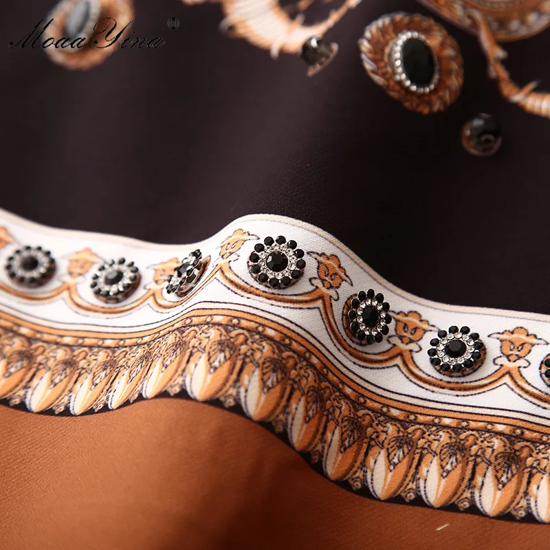 MoaaYina модное дизайнерское платье летнее женское короткий рукав Ретро стиль