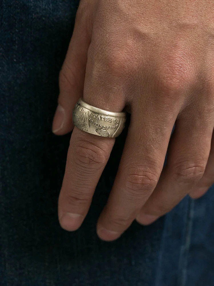 RuibeilaS925 bague de pièce monnaie ancienne en argent la mode pour 2021 New tendance | Украшения и аксессуары