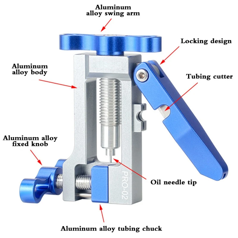 

Bike Pipeline Oiling Needle Inserting Aid Tool Oil Needle Push Bicycle MaintenanceTool Repair Tools Oil Bleed Connector Head h