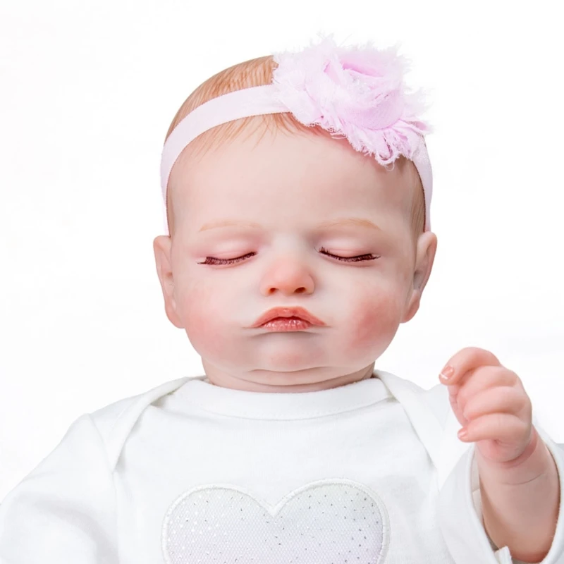 

19 inch /49cm Realistic Baby Toddler Reborns Doll Sleeping Baby Toy Lifelike Newborn Dolls Infant Gift with Hair Dress for Kid