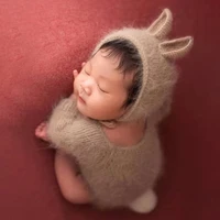 2 pcs knitted baby hat romper set outfit infants photo shooting clothing newborn photography props