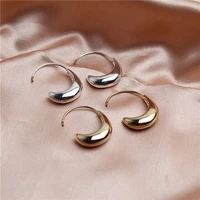 european and american new plated gold and silver set earrings metal bright surface temperament simple personality pendant