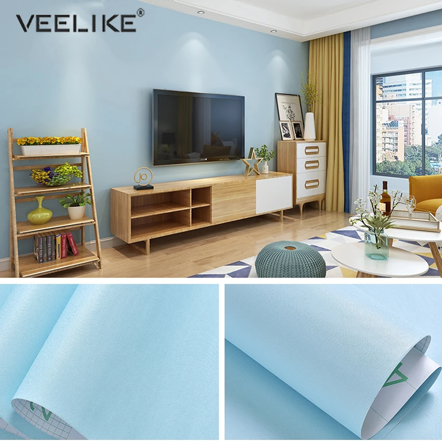 Vinyl PVC Self Adhesive Wallpaper Waterproof Furniture Renovation Cabinet Contact Paper Living Room DIY Wall Stickers Home Decor