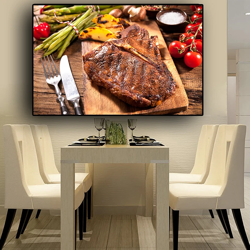 Овощной Мясо нож и вилка кухонная Картина на холсте Куадрос скандинавские