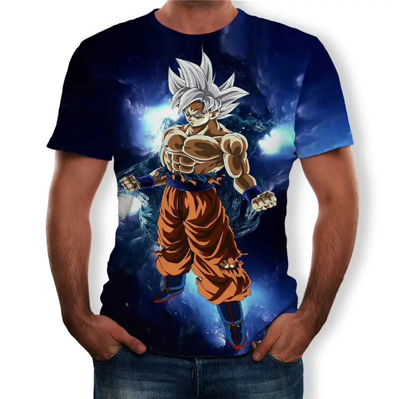 «Жемчуг дракона» Футболки Для мужчин топы Dragon Ball Z-супер Gokuu ден Totsugeki курица Косплэй 3D футболка аниме, Вегета Dragon Ball футболка Homme
