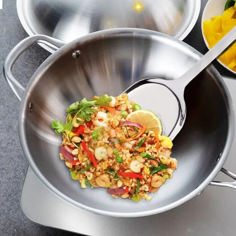 

Stainless Steel Wok Non-stick Pan, Suitable for Induction Cooker and Gas Stove Pans Frying Set Cooking Pot Pots and Pans Set
