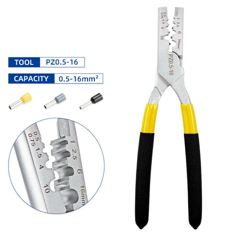 

PZ0.5-16 German needle type line clamp tubular terminal crimping pliers sleeve type terminal cold press pliers Crimping Tool