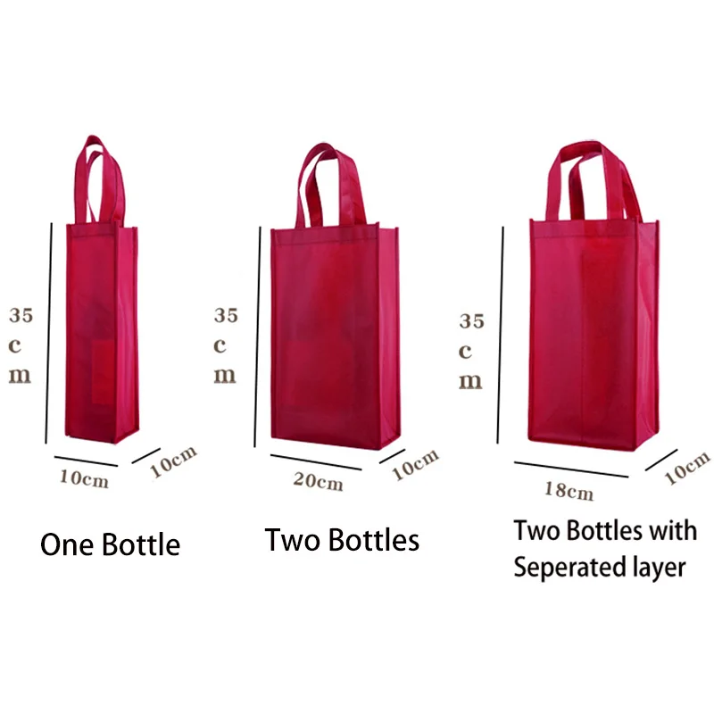 

10pcs Non-woven Fabric Bags Gift Wine Packing Champagne Oliver Juice Bottle Holder Advertisement Promotion