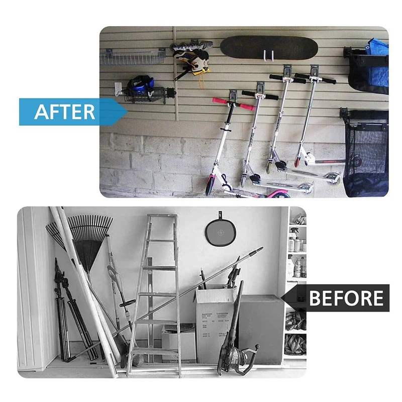 

5 Pcs Utility Storage Hooks, Wall Mount Anti-Slip Double Hooks for Home and Garage Organization,