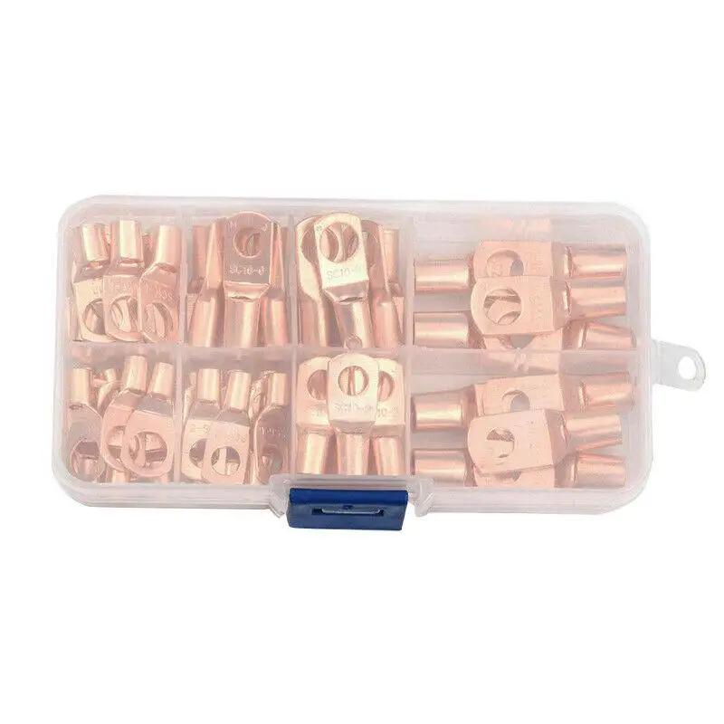 

140pcs set Heat Shrink Tubing Copper Ring Terminals Lug Welding Bare Cable