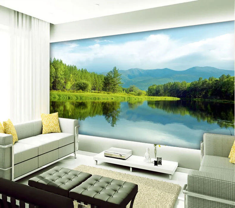 

Large murals wallpaper living room sofa bedroom TV backdrop restaurant Nature reflection in the water Custom Size
