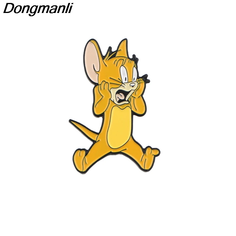 K730 кошки и мыши мультфильм аниме металлические эмалированные булавки Броши