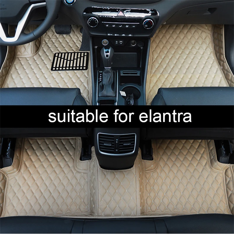 

leather car floor mats for hyundai elantra kona veloster tucson ix35 ix45 ix25 creta sonata azera coupe grandeur parts