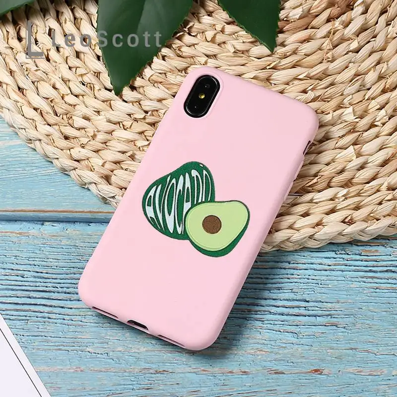 

cute cartoon Avocado funny love Phone Case Candy Color for iPhone 11 12 mini pro XS MAX 8 7 6 6S Plus X 5S SE 2020 XR